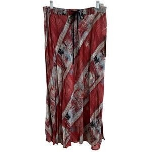 VTG 90s Y2K Maxi Skirt Rayon Linen Pull On Drawstring Fairy Feminine Sz 16